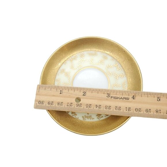 Vintage Original Arnart‎ Creation Japan Footed Tea Cup And Saucer Gold Ivory - Picture 8 of 9